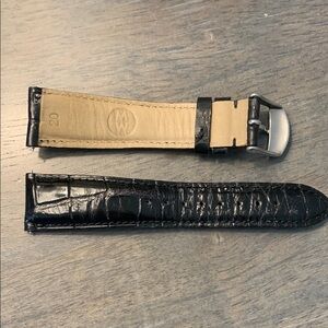 Michele Black Leather Strap